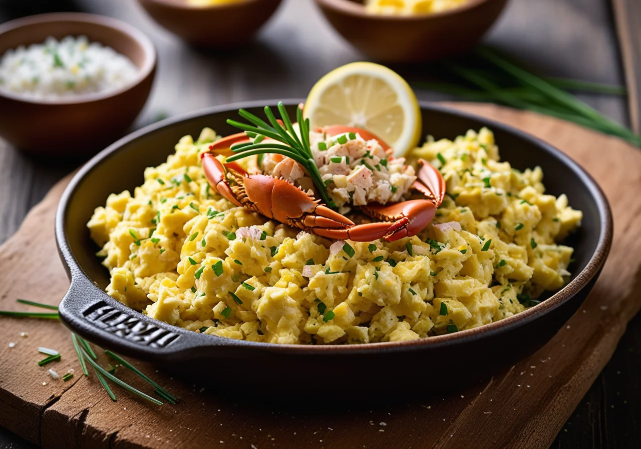 Crab Scramble with Rye Bread
