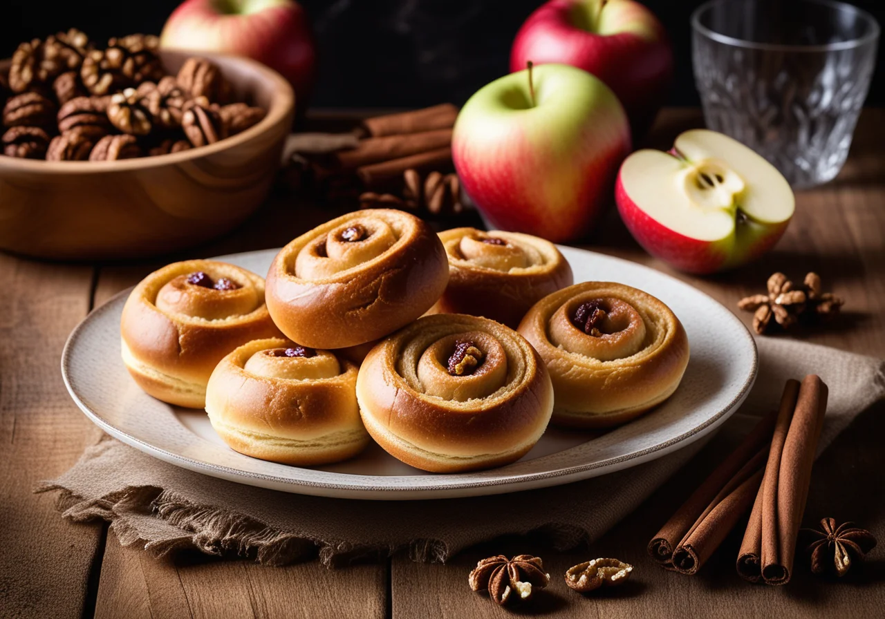 Raisin Rolls with Walnuts