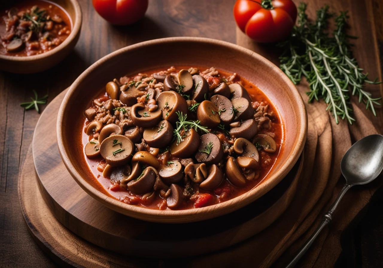 Kalbsragout nach Marengo-Art mit Champignons