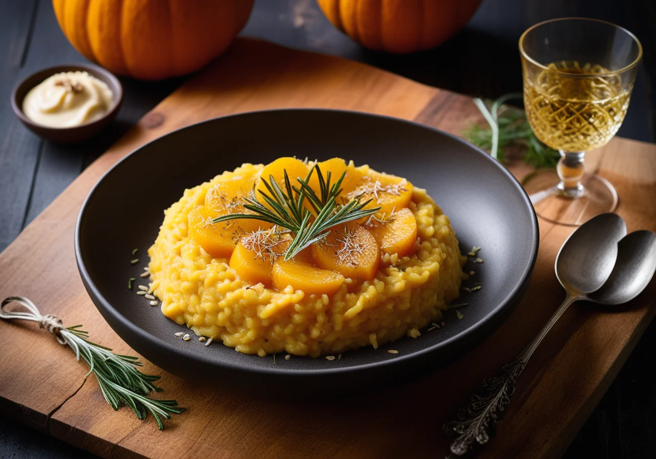 Pumpkin Risotto with Creamy Ginger Sauce