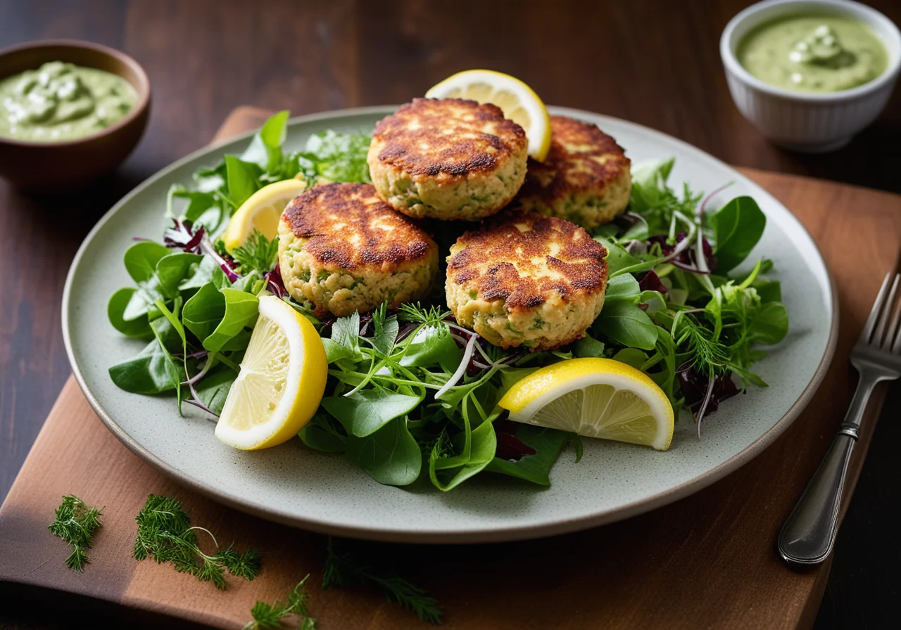 Crab Patties with Small Salad