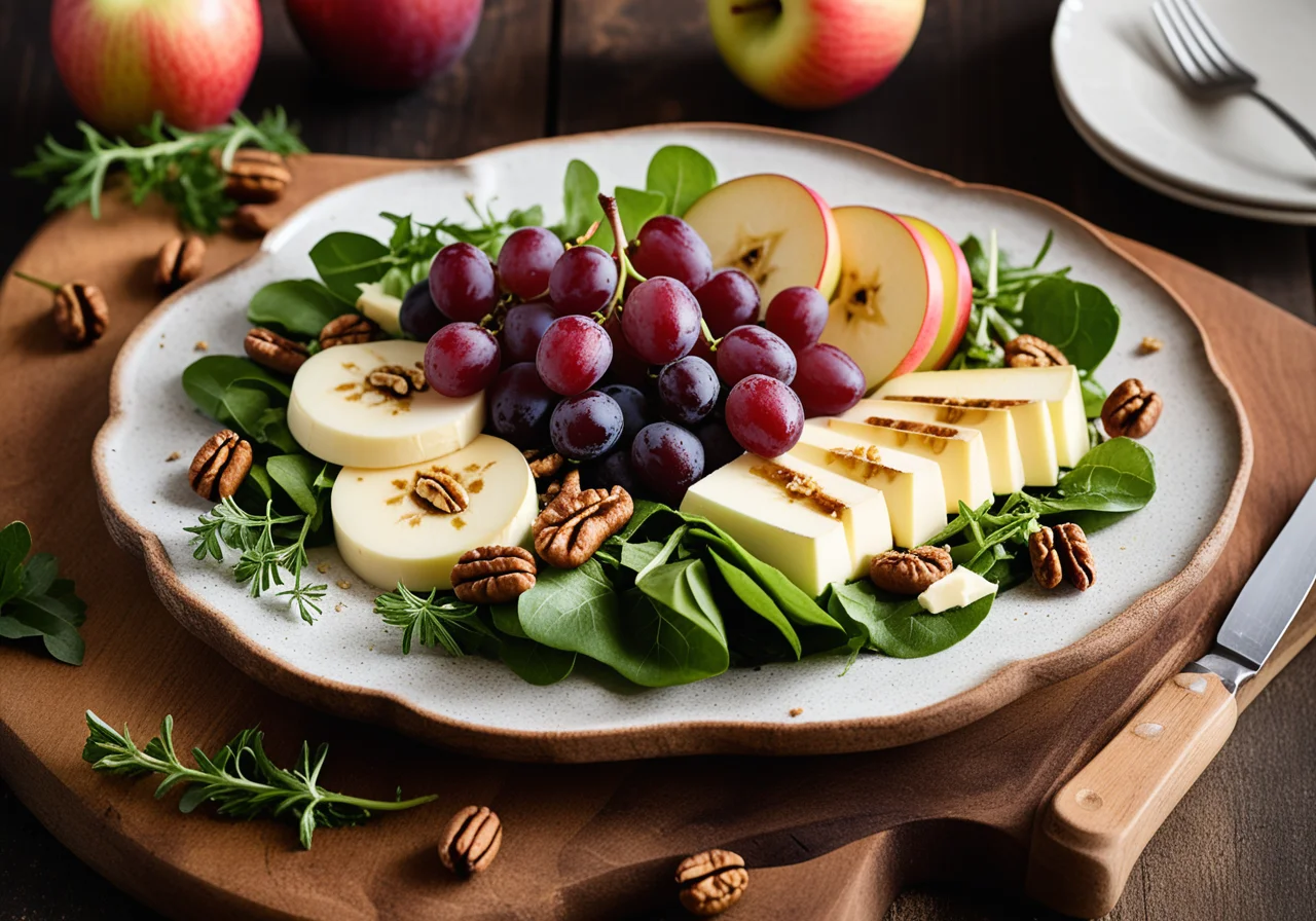 Field Salad with Soft Cheese, Grapes, and Nuts