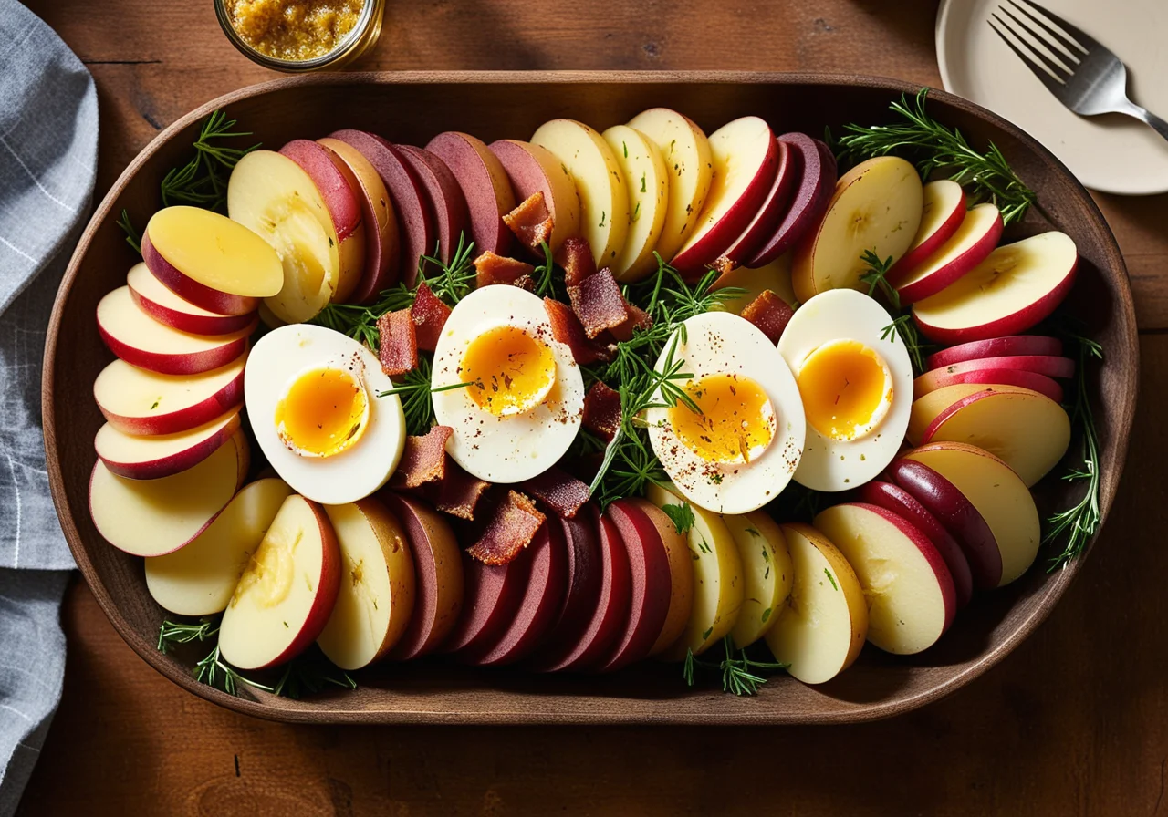 Potato Bacon Salad with Egg and Apple