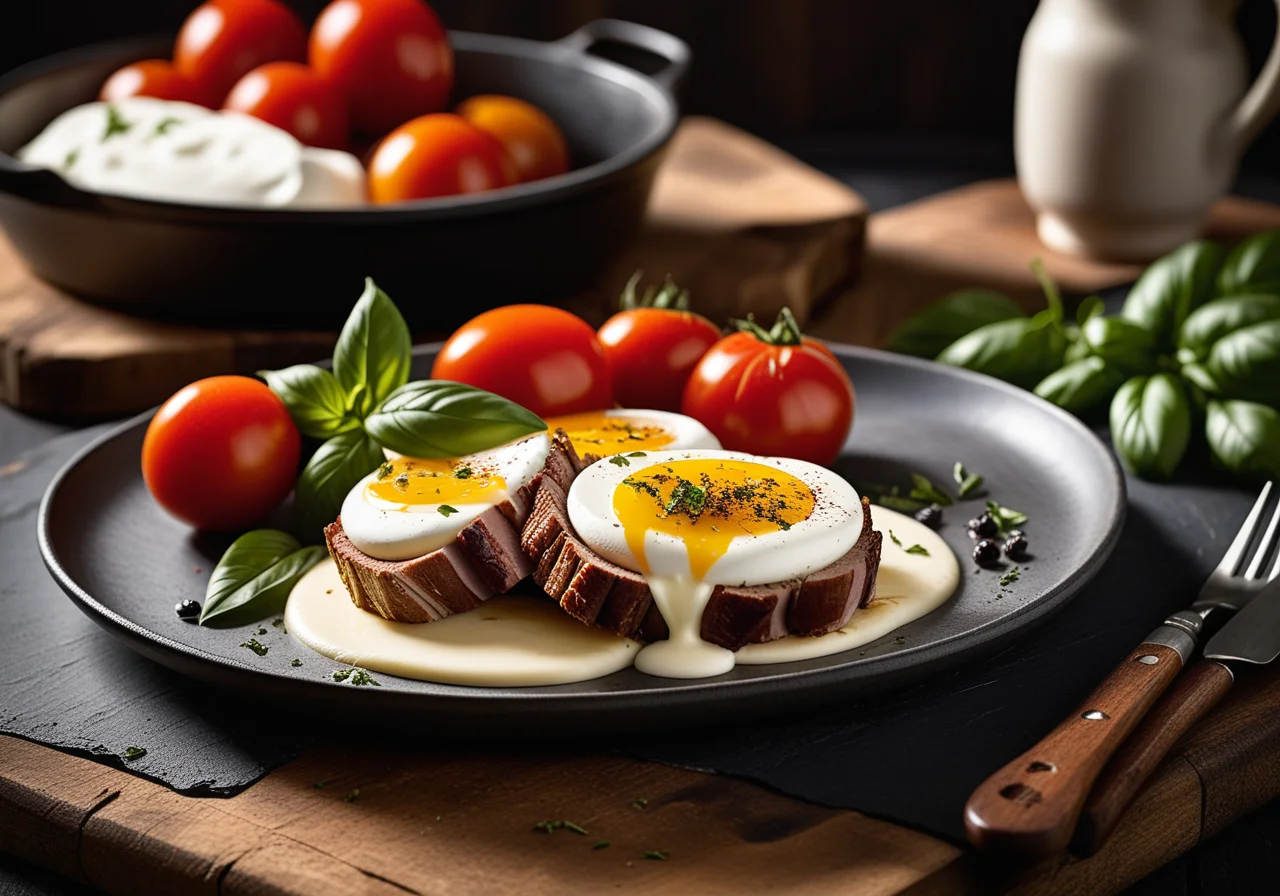 Pork Roast with Tomatoes and Mozzarella