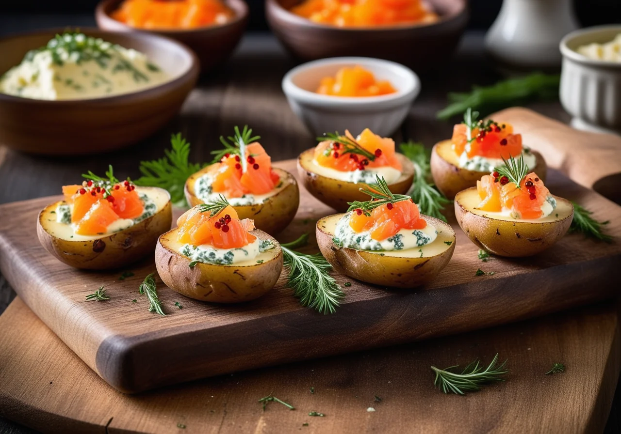 Delicate Potato with Smoked Trout and Caviar