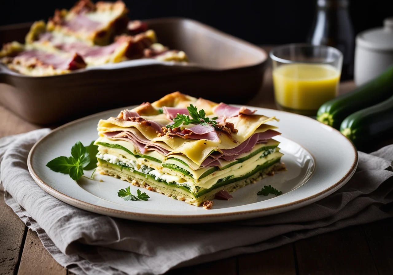 Zucchini Lasagna with Ham