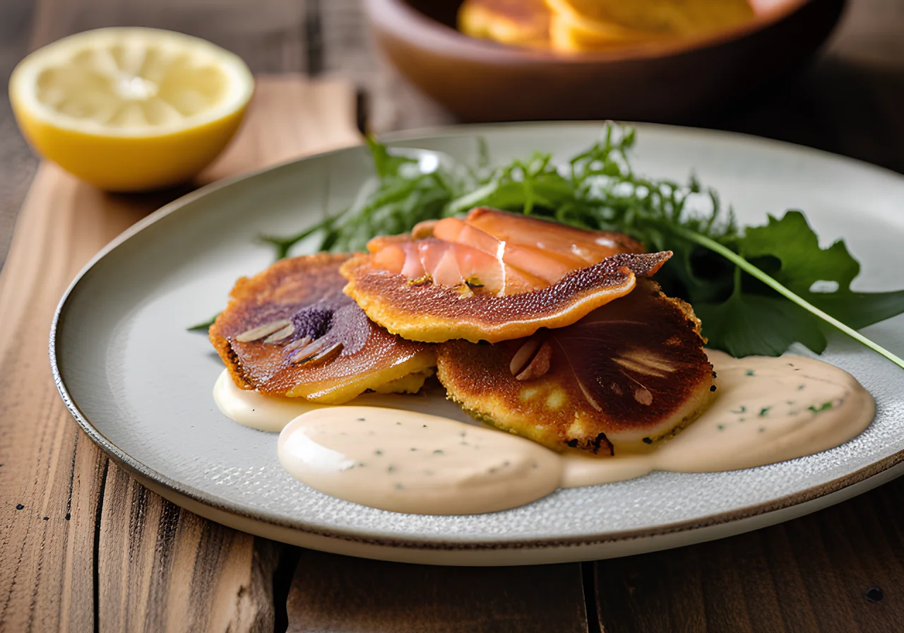 Potato Pancakes with Tea-Smoked Trout