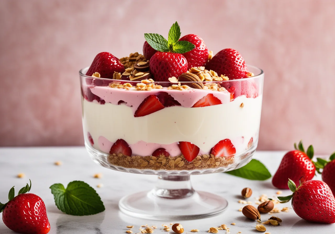 Yogurt Cream with Strawberries