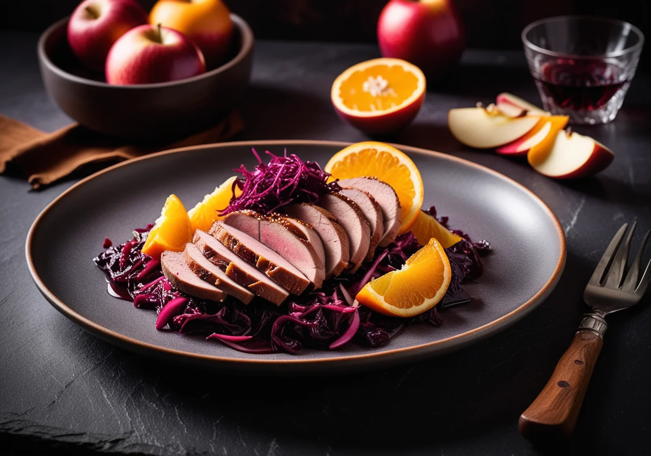 Duck Breast with Red Cabbage