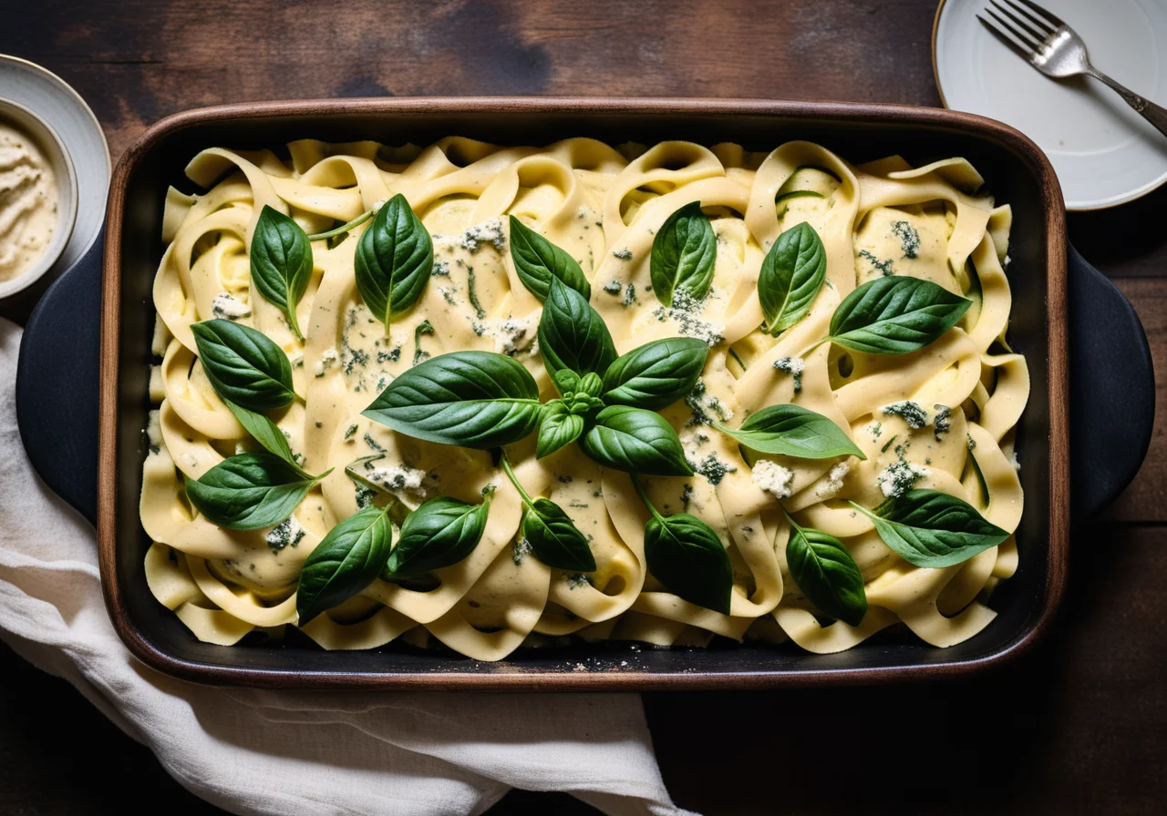 Pappardelle Zucchini Ricotta Bake