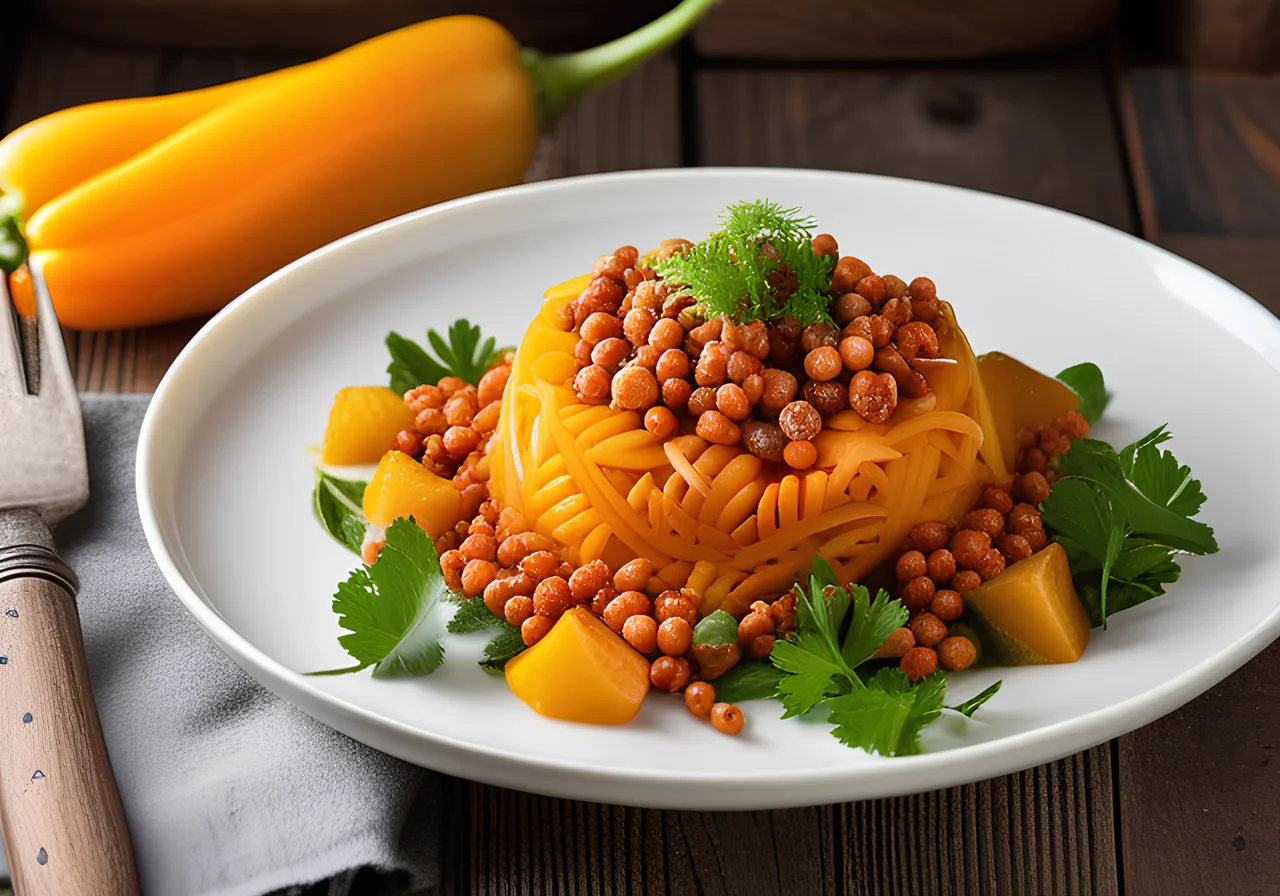 Kohlrabi Salad with Lentils