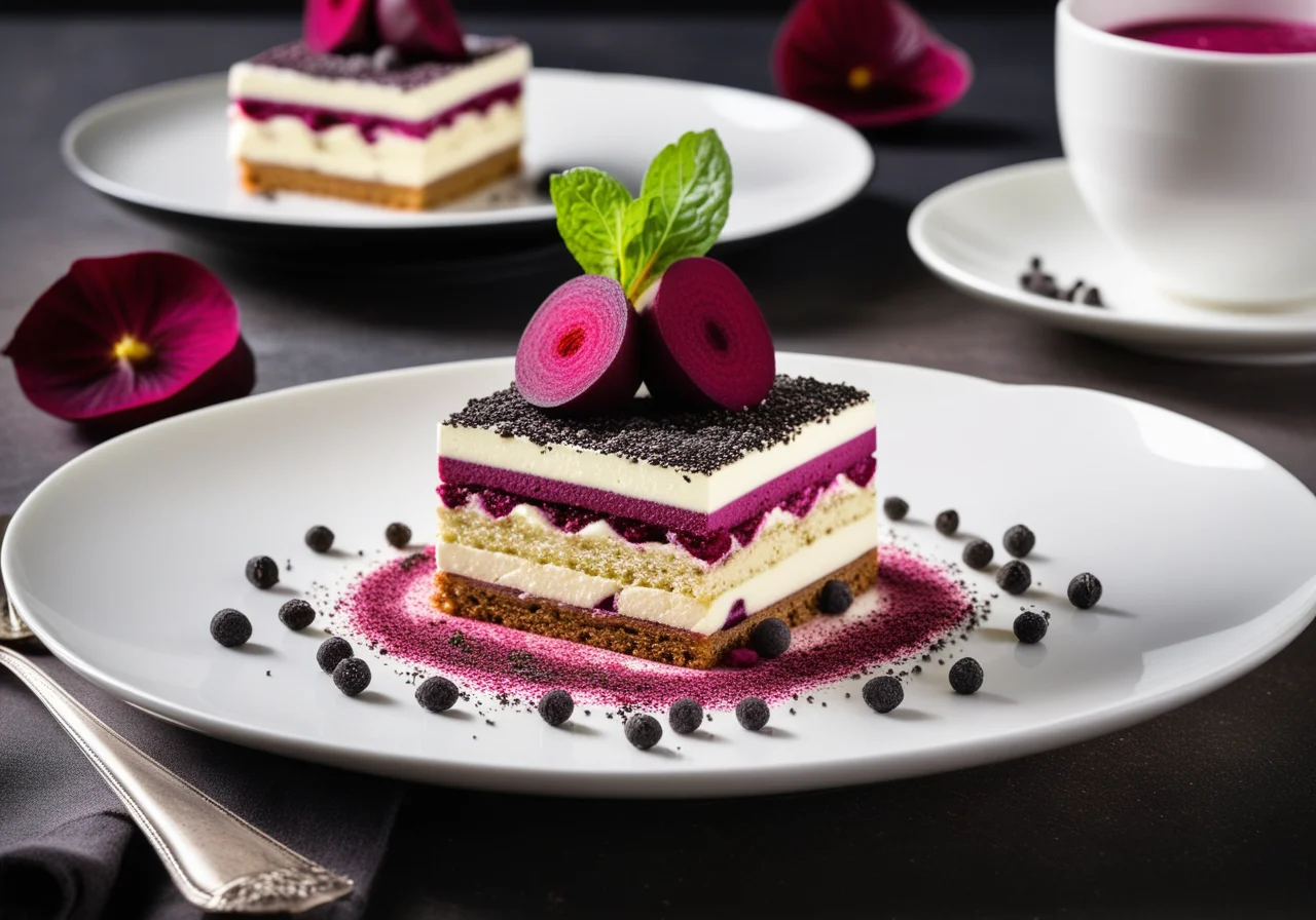 Savory Tiramisu with Beetroot and Goat Cheese
