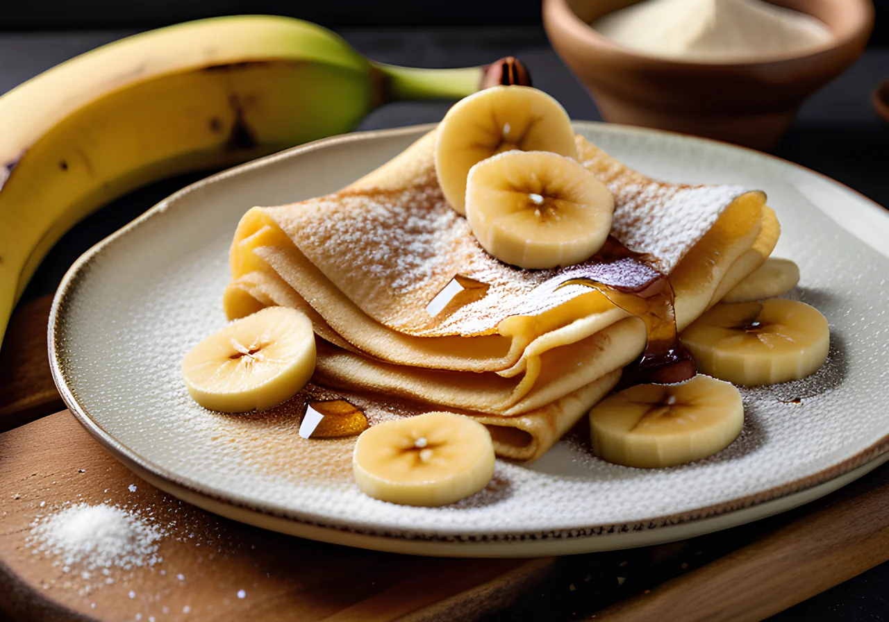 Banana Crêpe with Maple Syrup
