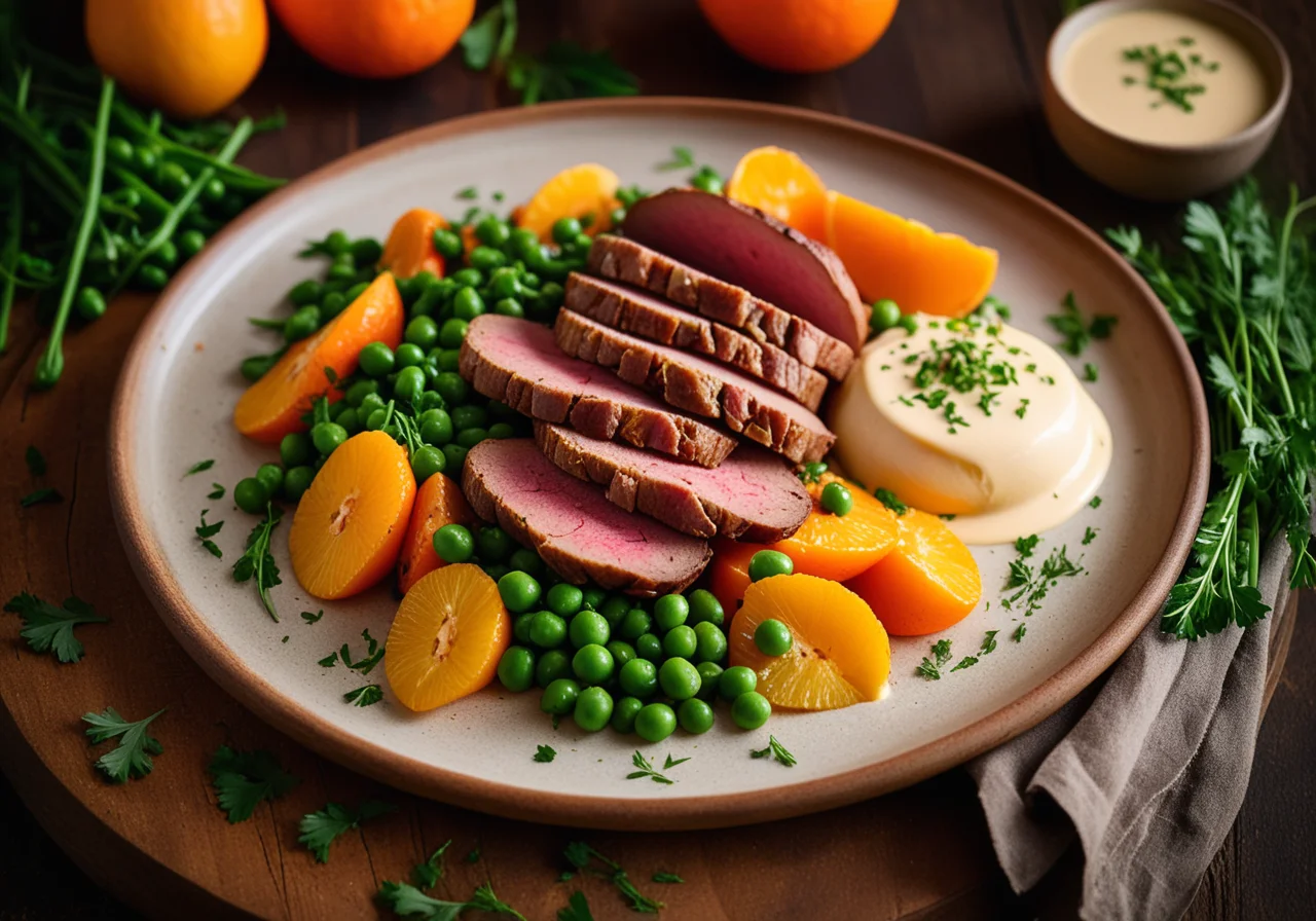 Kassler with Colorful Vegetables and Potatoes