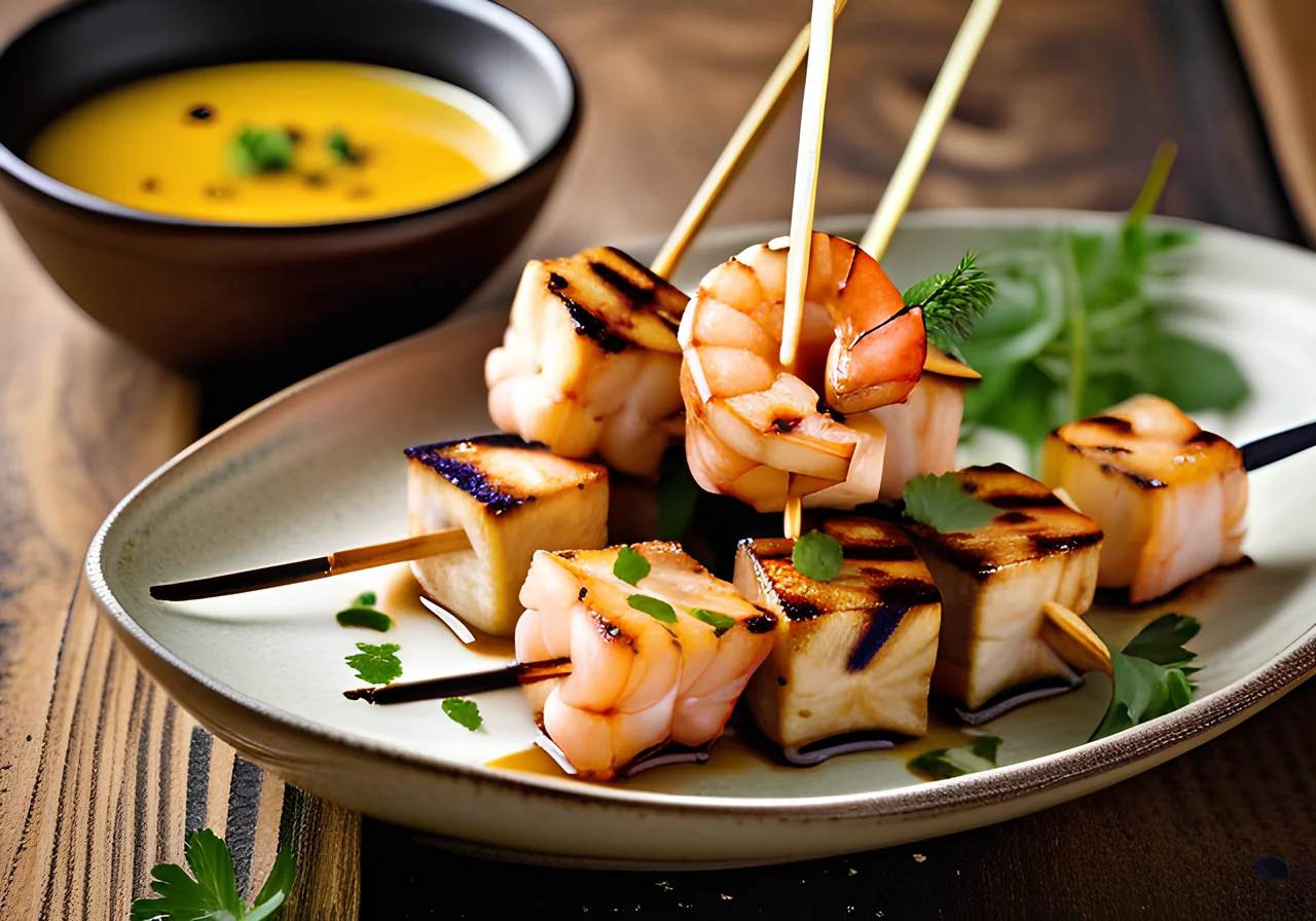 Shrimp and Tofu Skewers