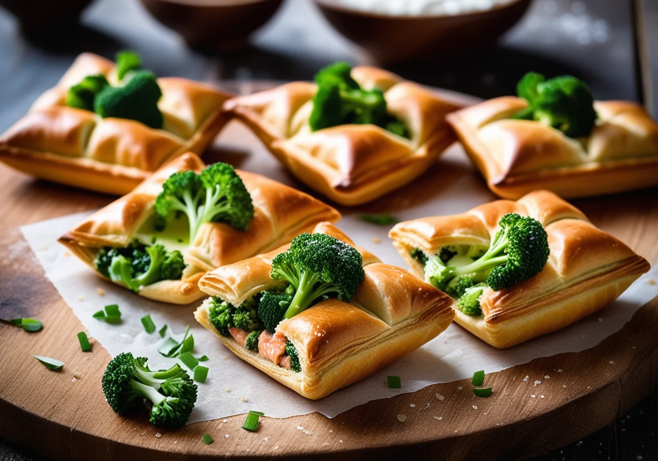 Dough Pockets with Salmon Broccoli Filling