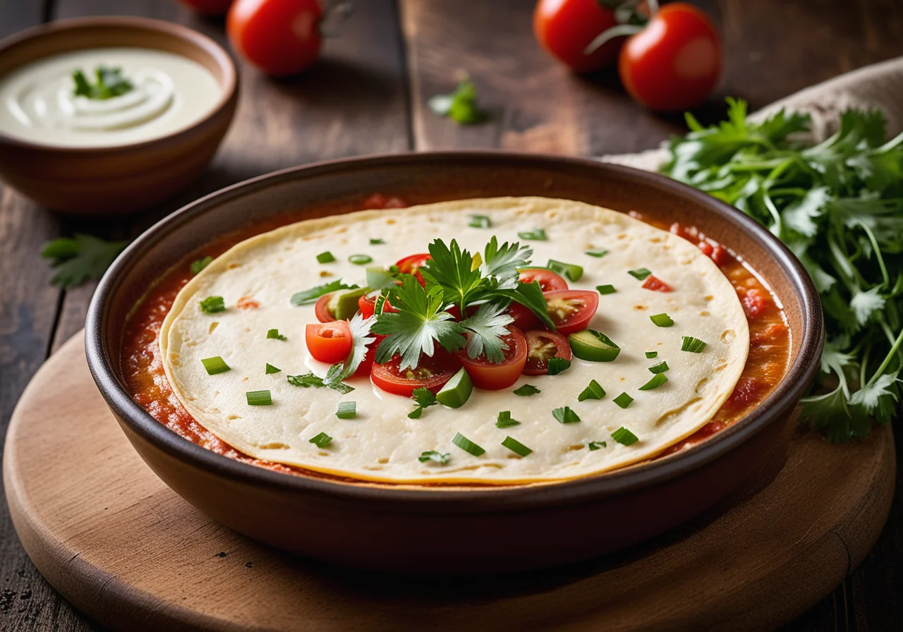 Bean Soup with Sour Cream and Cheese Tortillas