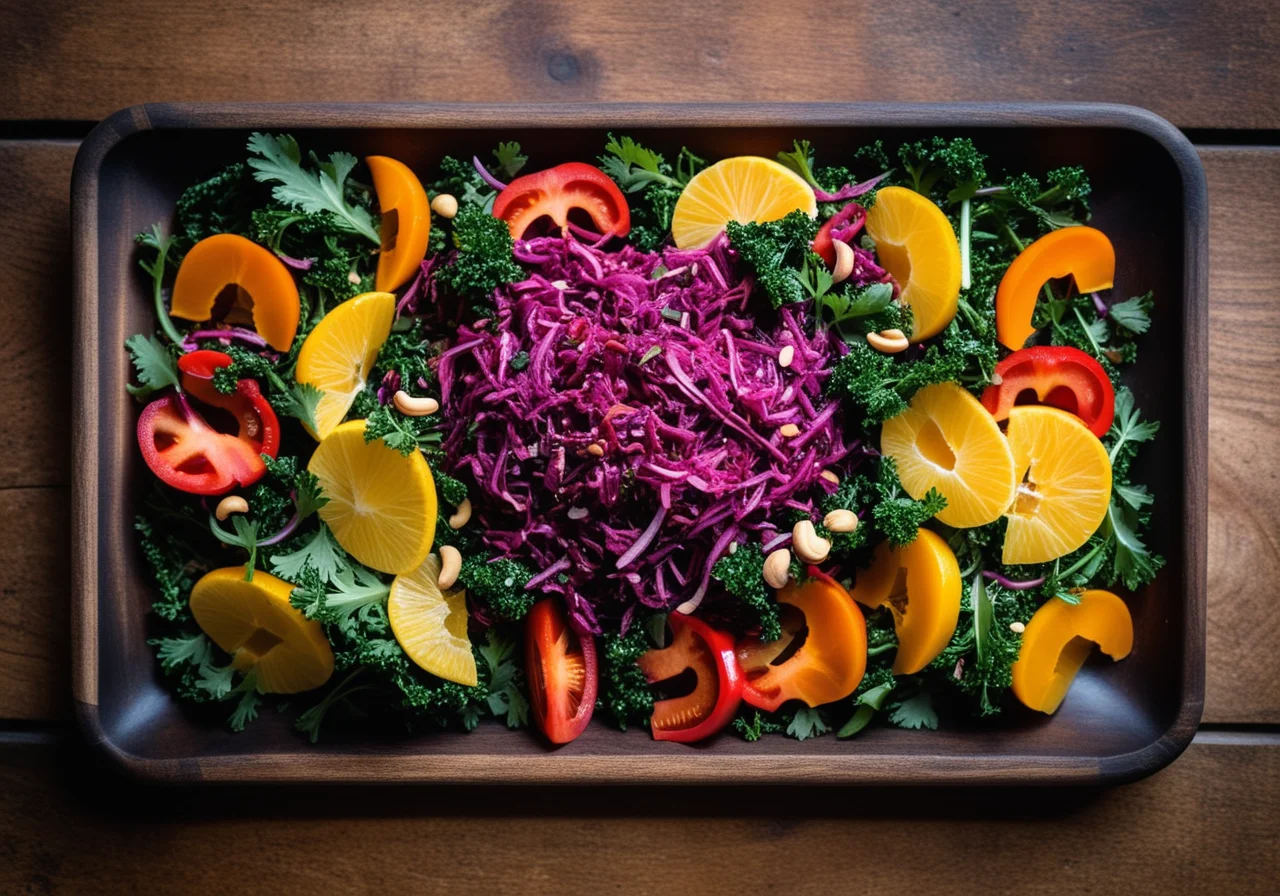 Raw Vegetable Salad with Cabbage