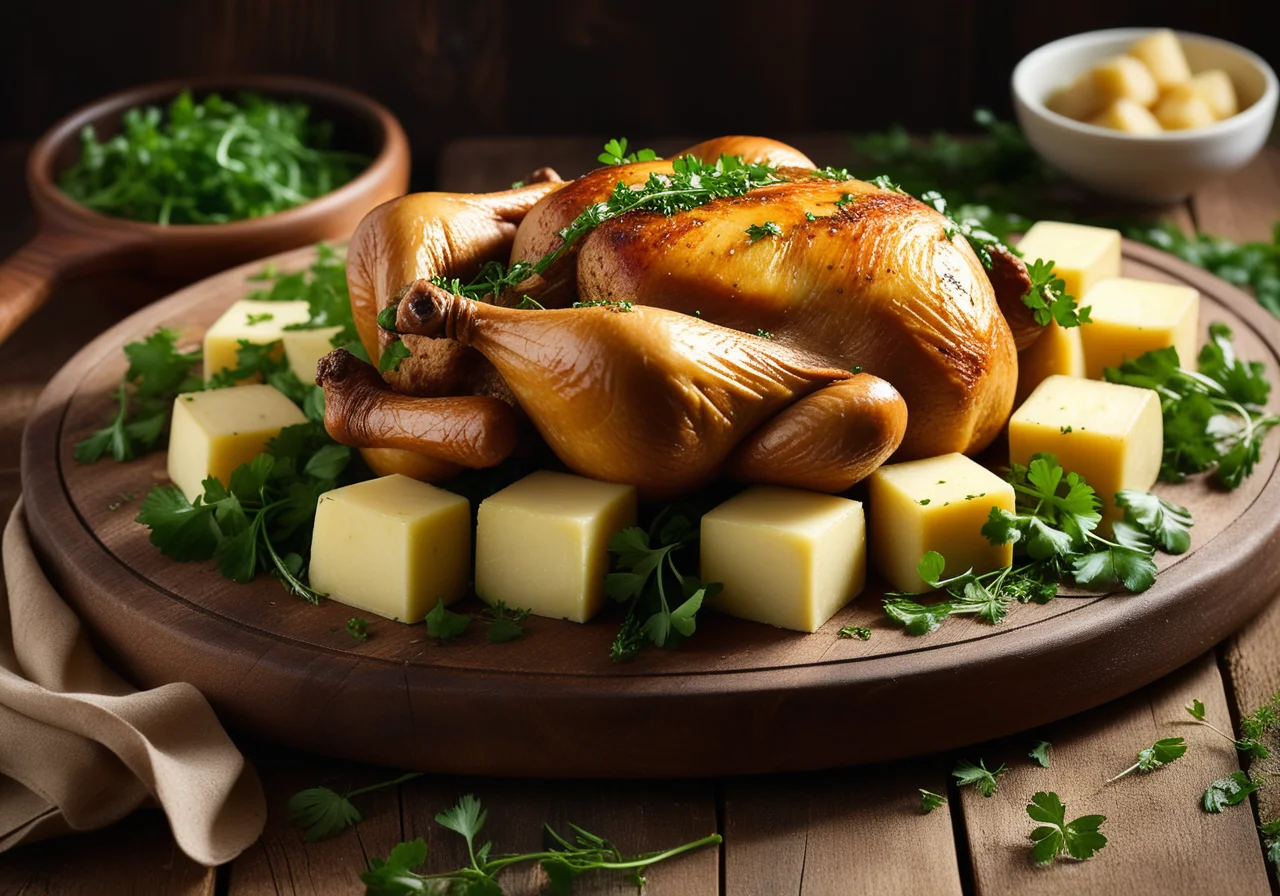 Poularde Roast with Potato Filling