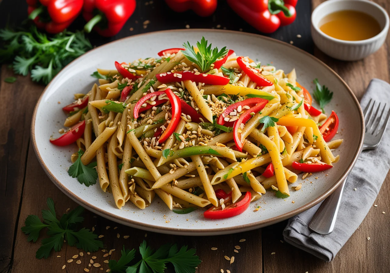 Pasta Pan with Leek and Bell Pepper