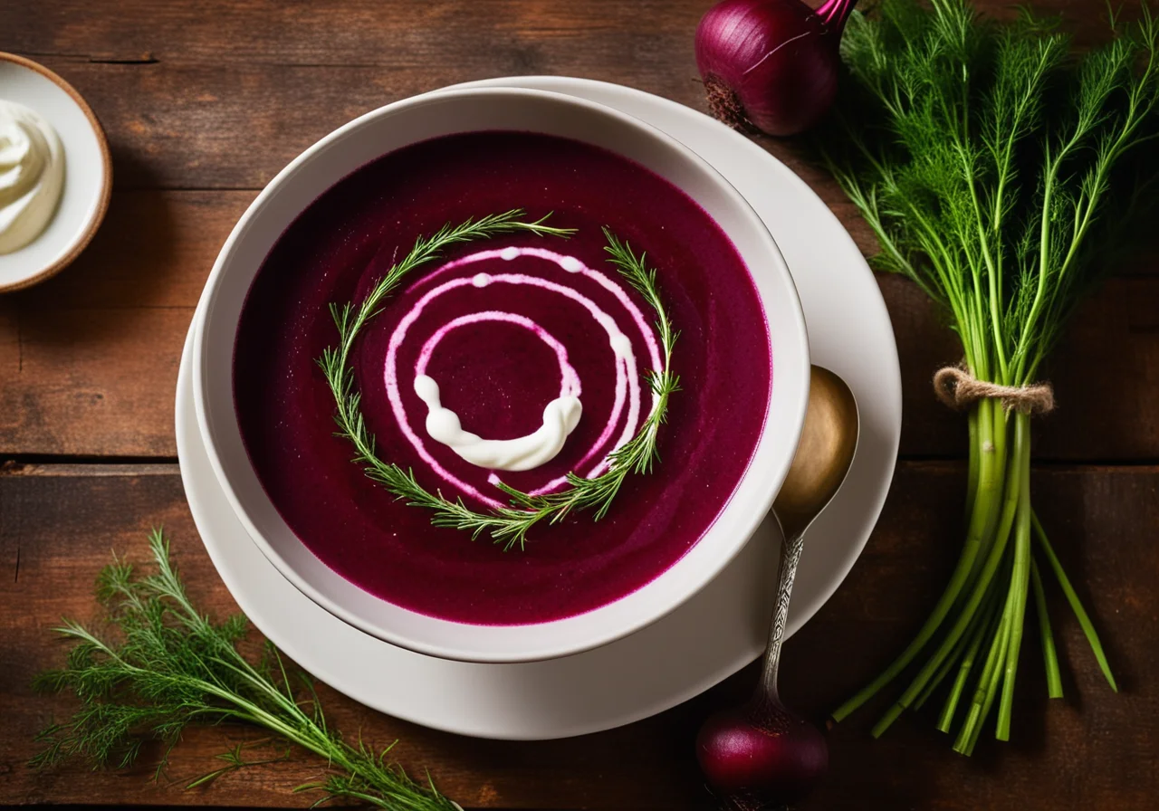 Rote Bete-Suppe nach russischer Art (Borschtsch)