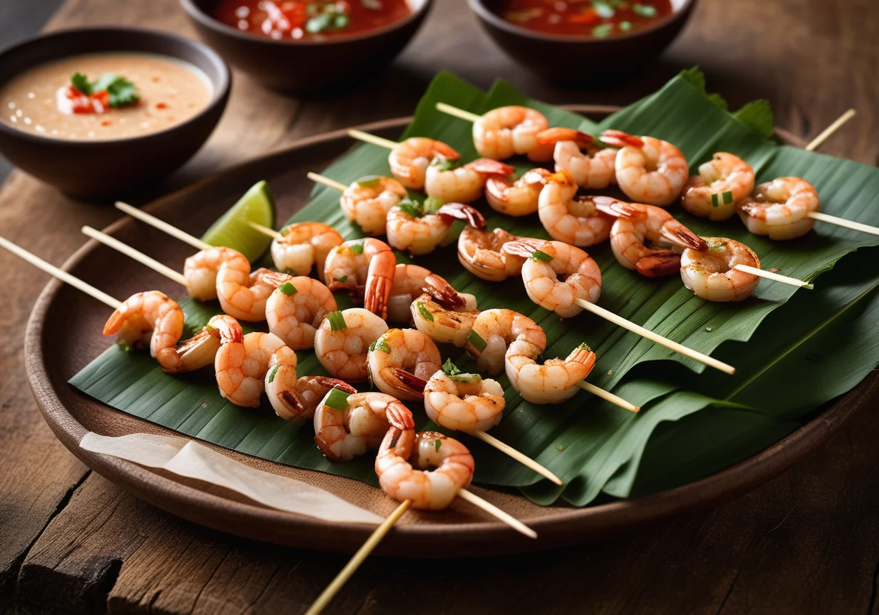 Shrimp Skewers on Sugarcane Vietnamese Style