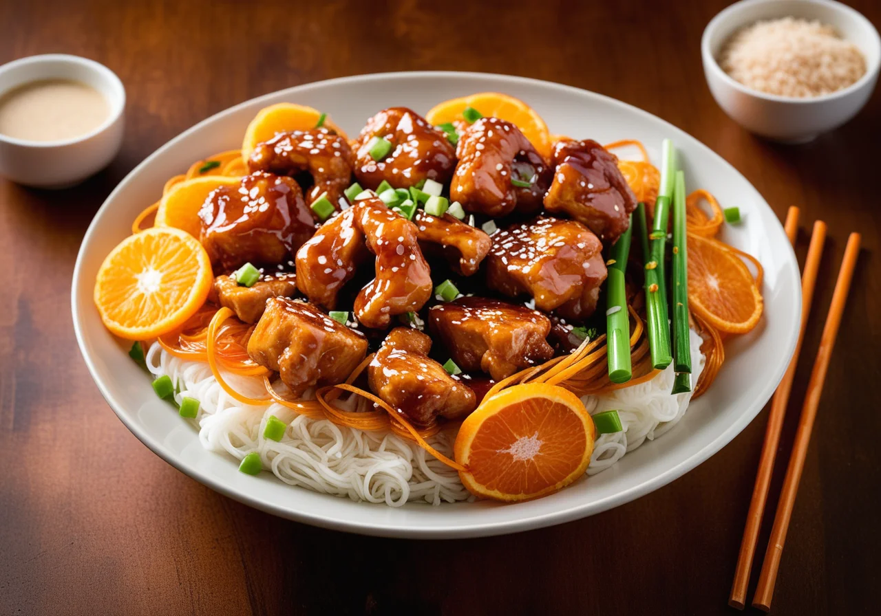 Orange Chicken with Glass Noodles