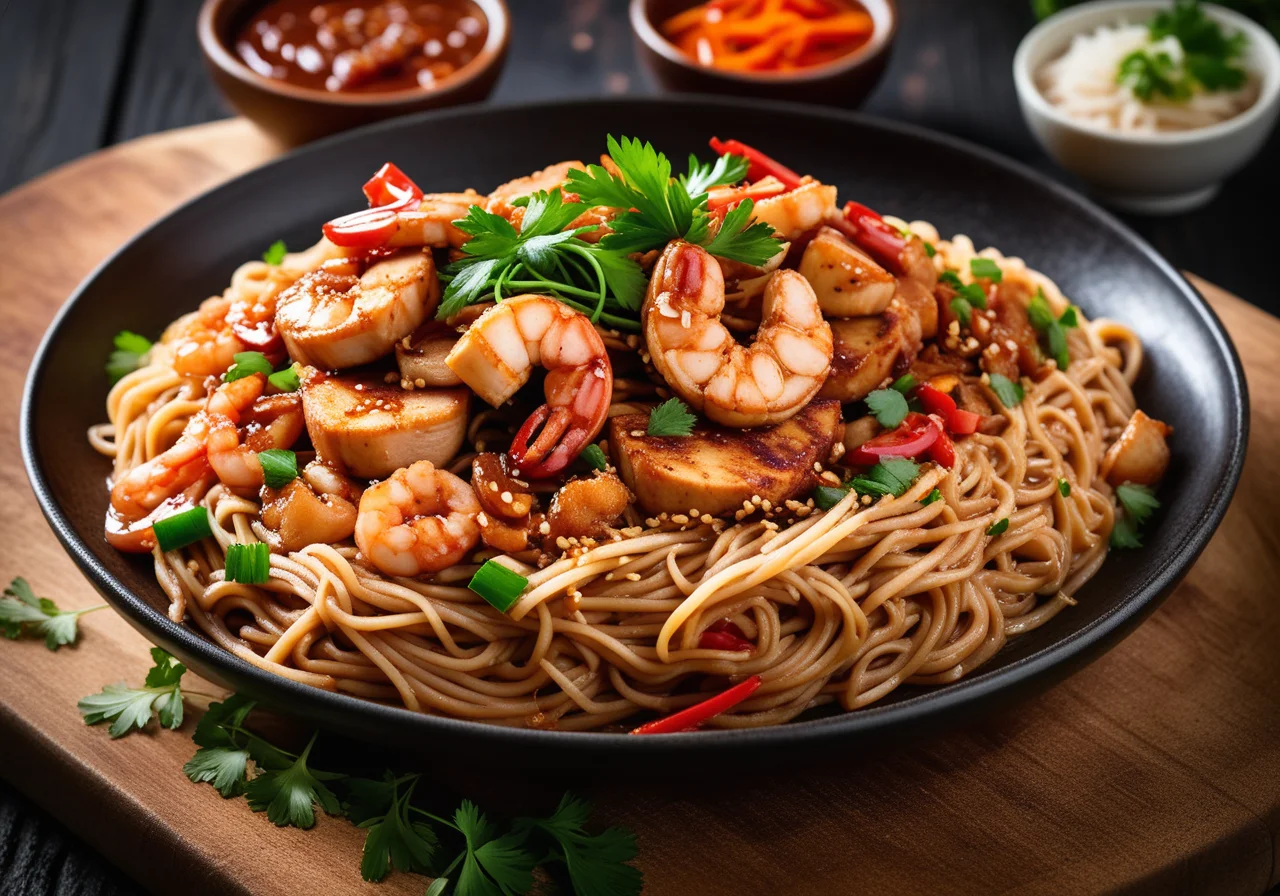 Bami Goreng with Chicken and Shrimp