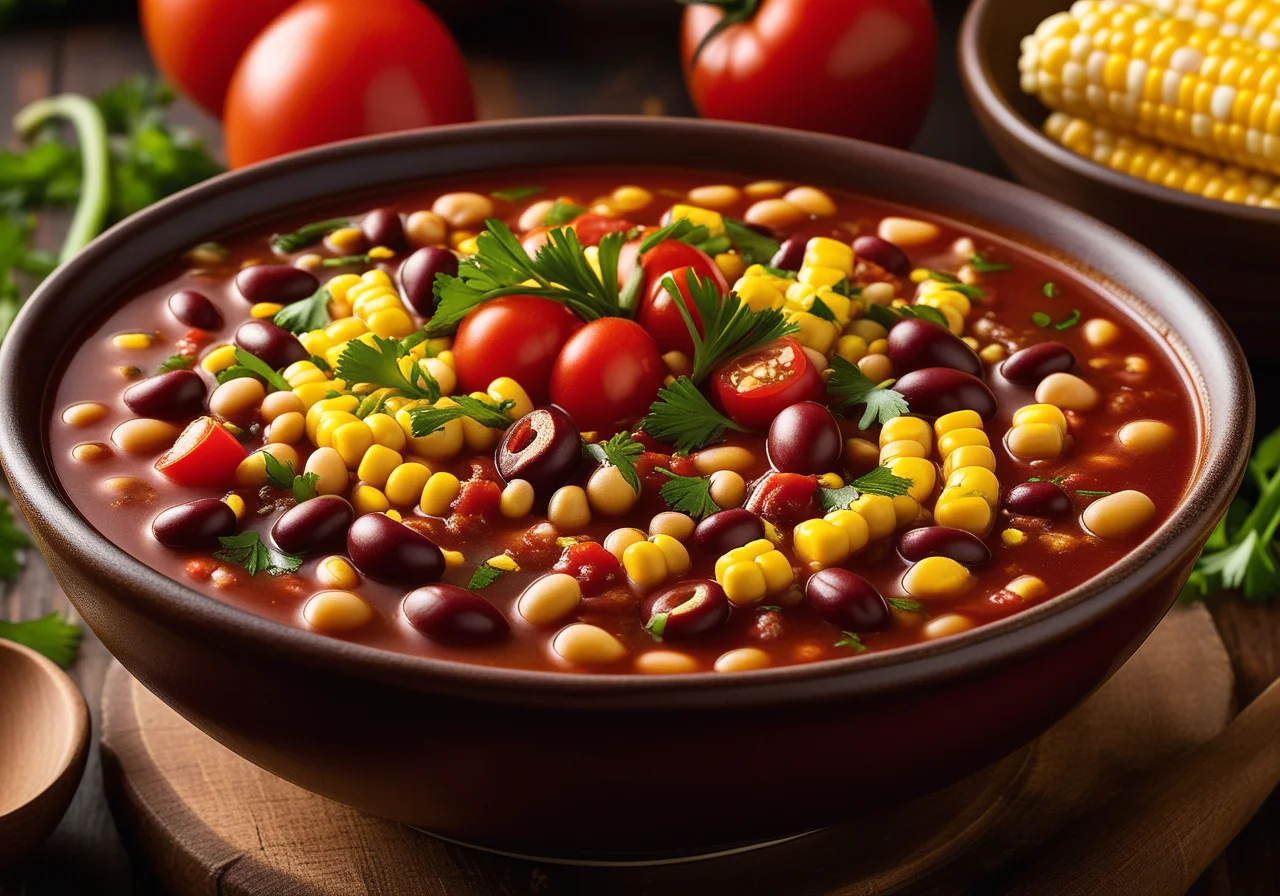Soy Chili with Beans and Corn