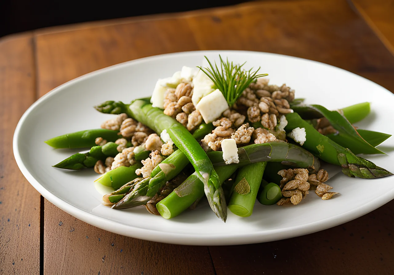 Spelt Salad with Green Asparagus and Feta