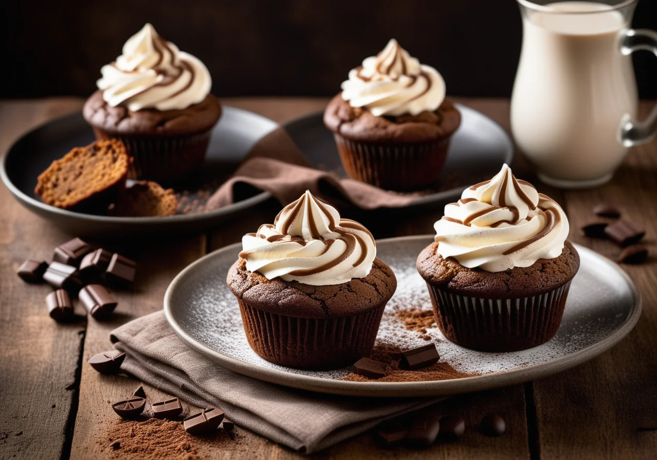 Muffins with Whipped Cream