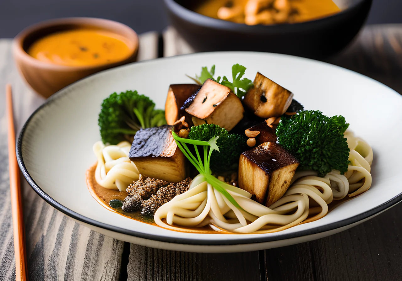 Keto Bowl with Konjac Noodles and Peanut Sauce