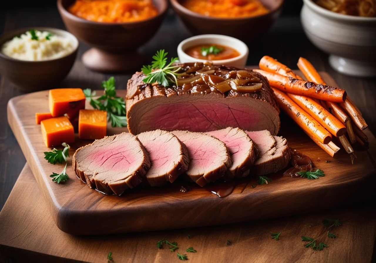 Stuffed Veal Brisket with Sauce