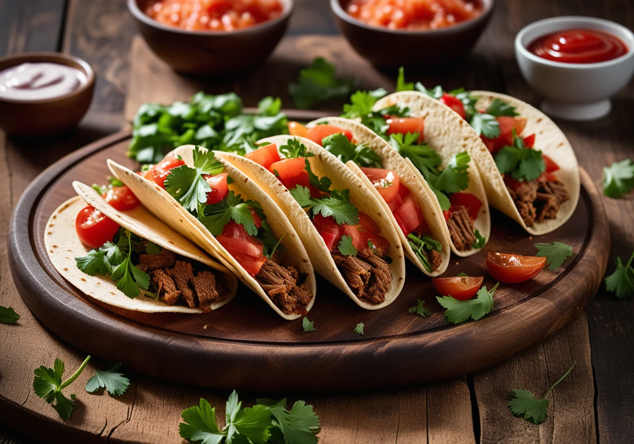 Filled Tacos with Beans and Corn