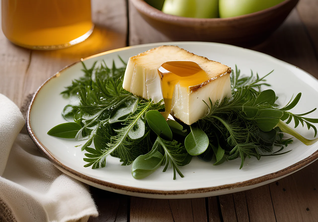 Baked Goat Cheese Taler with Salad