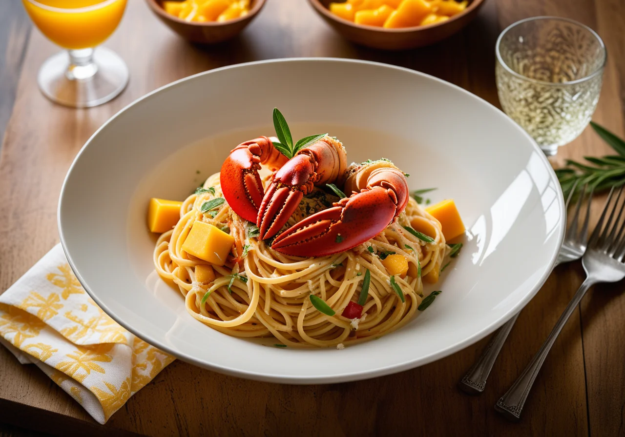 Pasta with Lobster, Tarragon and Mango