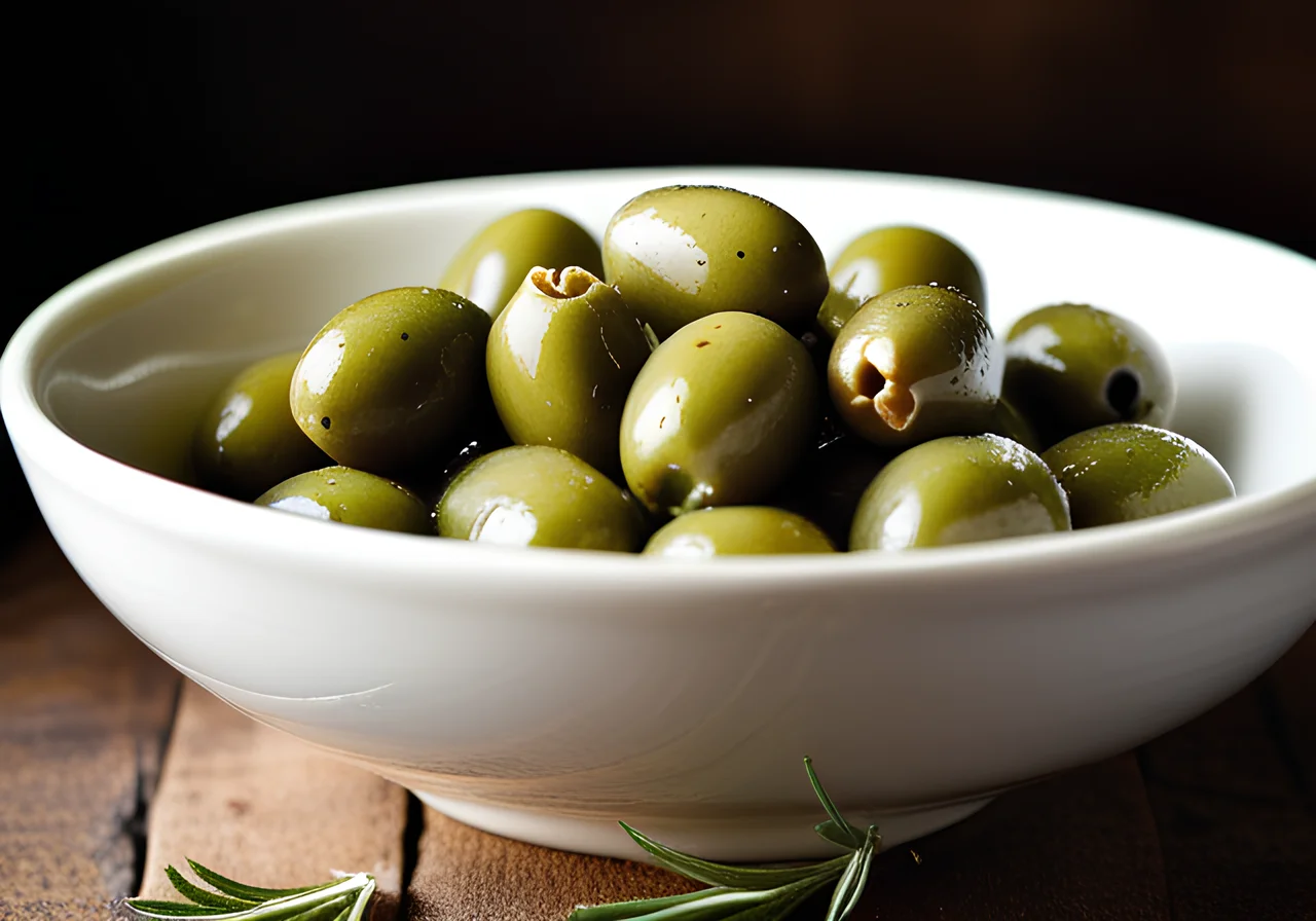 Olives with Garlic in Oil