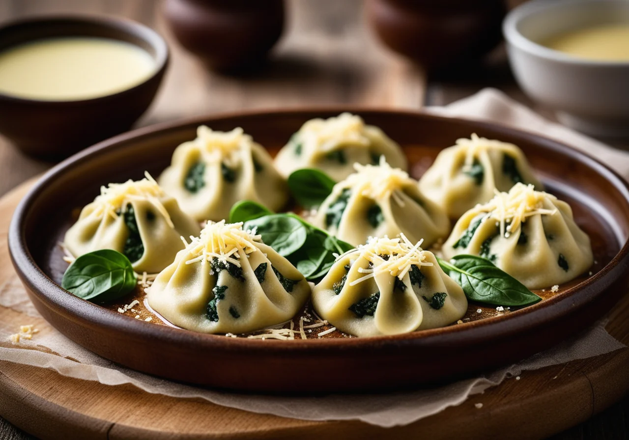 Spinach Dumplings with Parmesan Butter