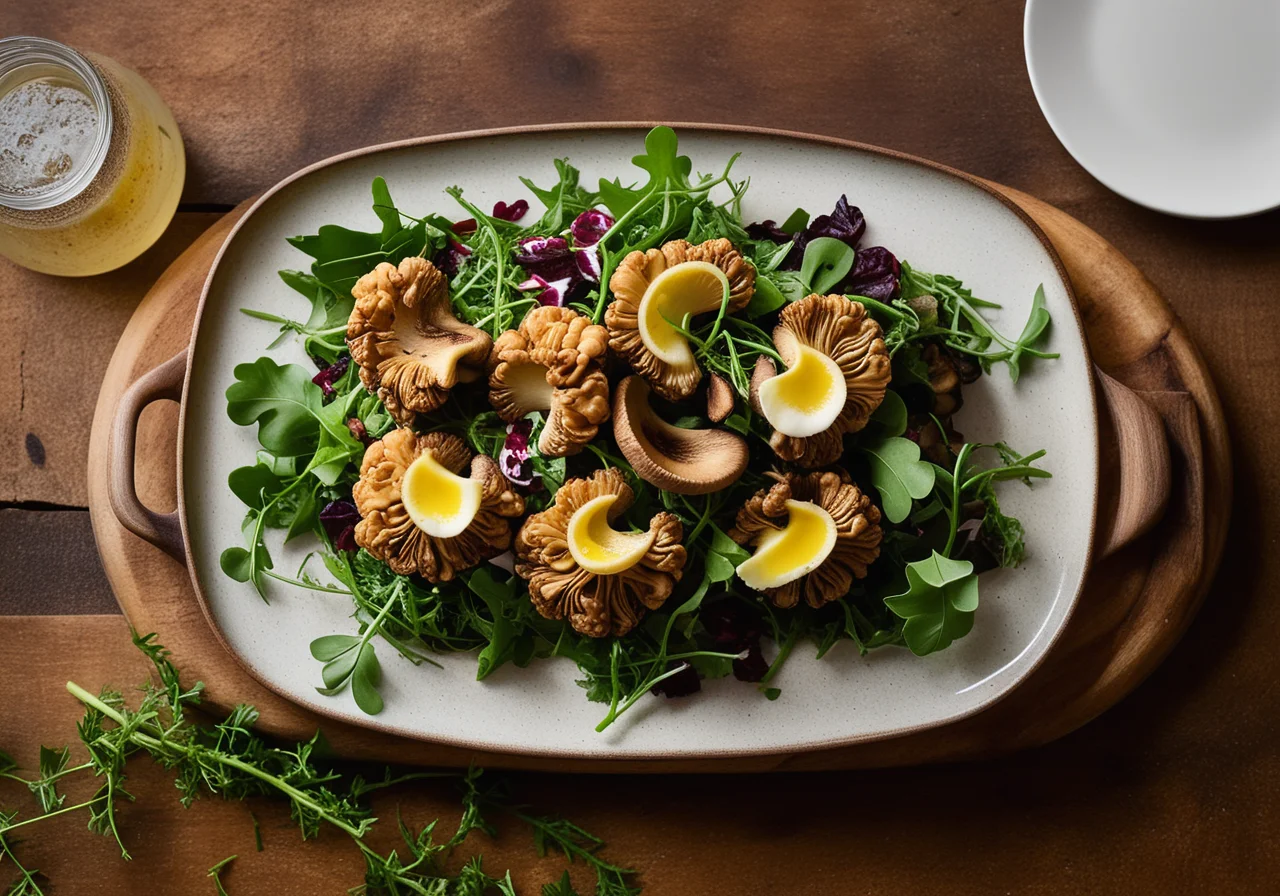 Rapunzel with Fried Oyster Mushrooms