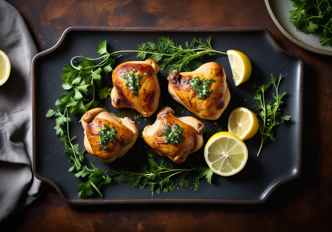 Juicy Chicken Thighs with Herb Sauce