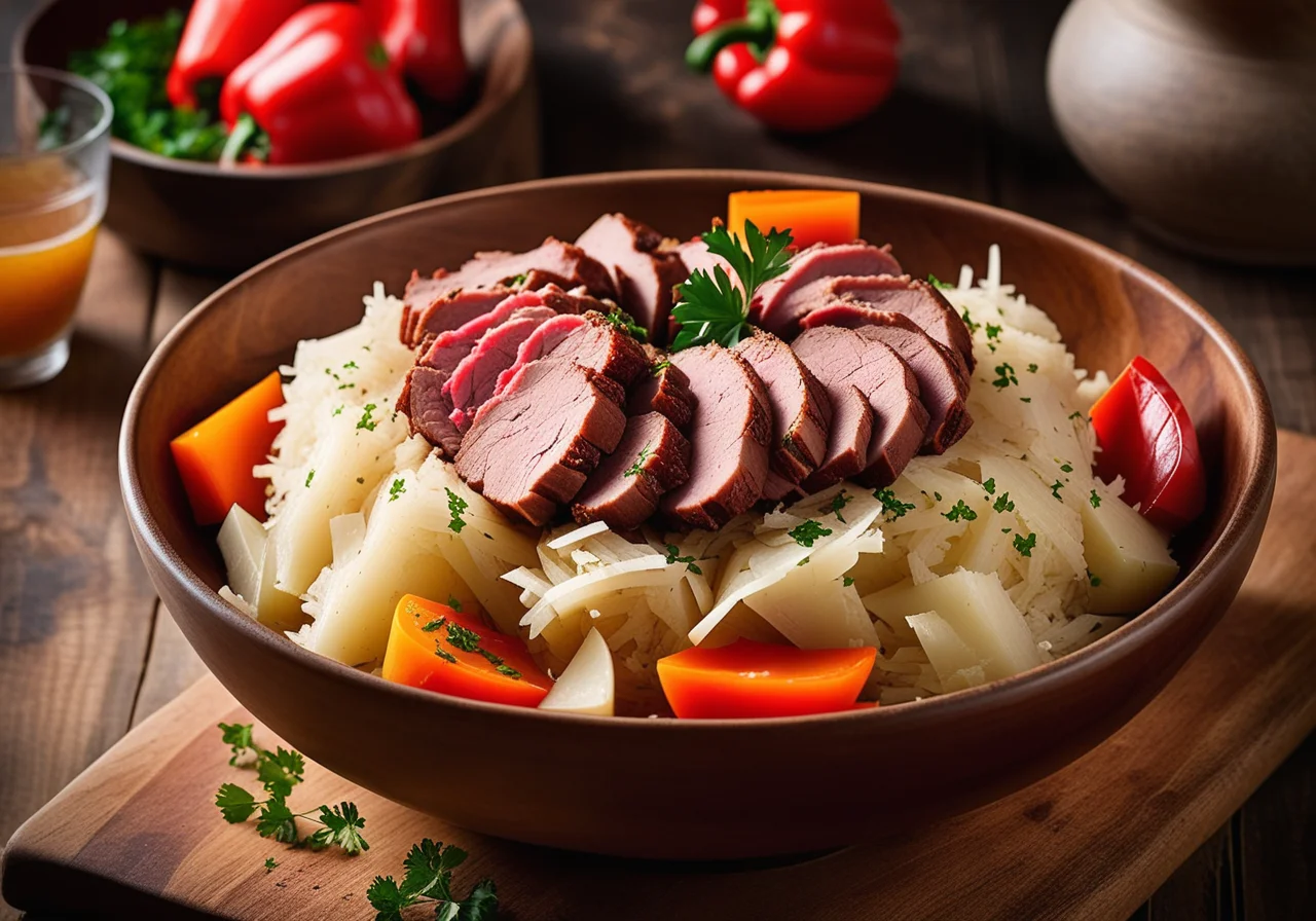 Sauerkraut with Kassler and Potatoes