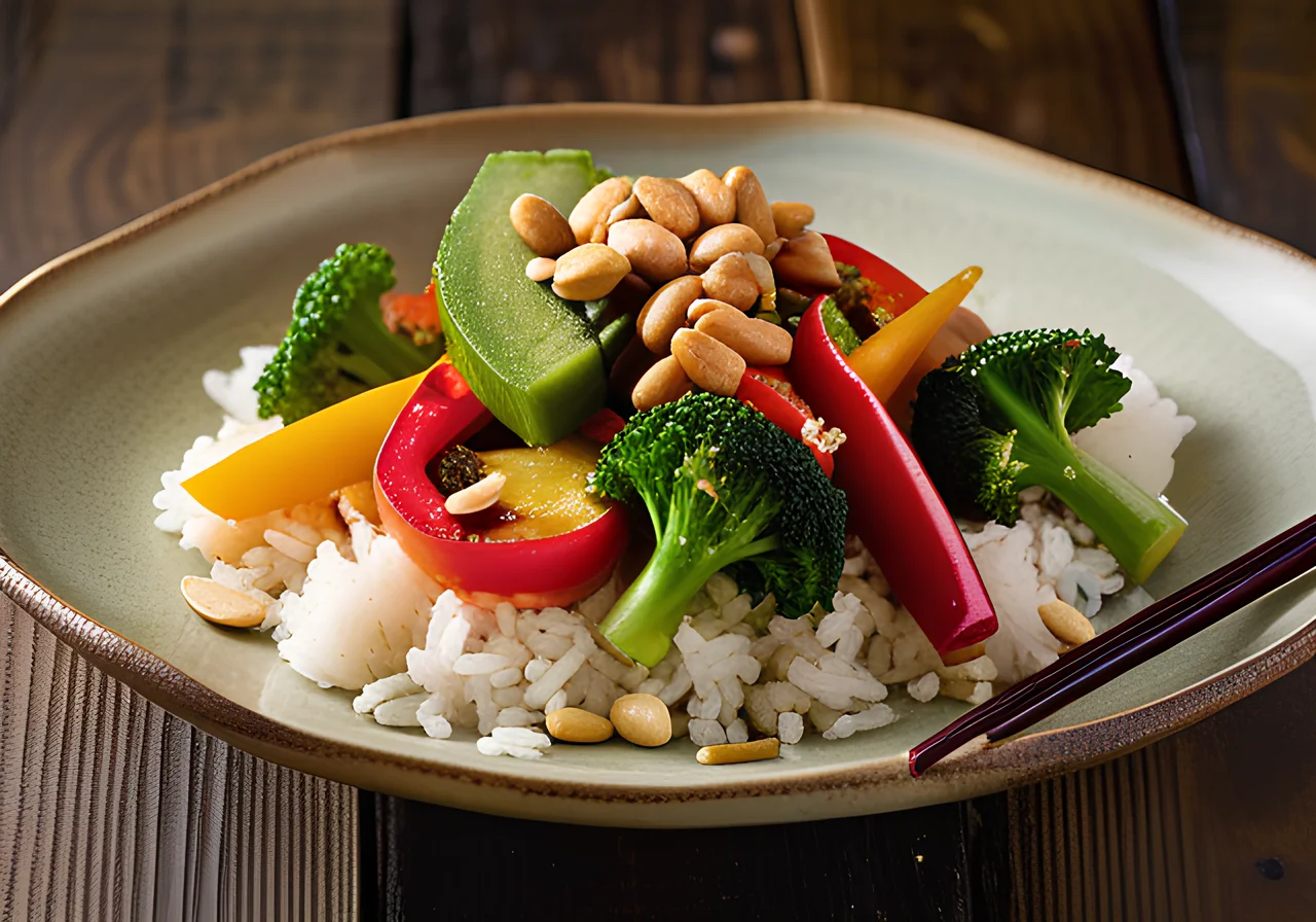 Vegetable Stir‑Fry with Tofu and Rice