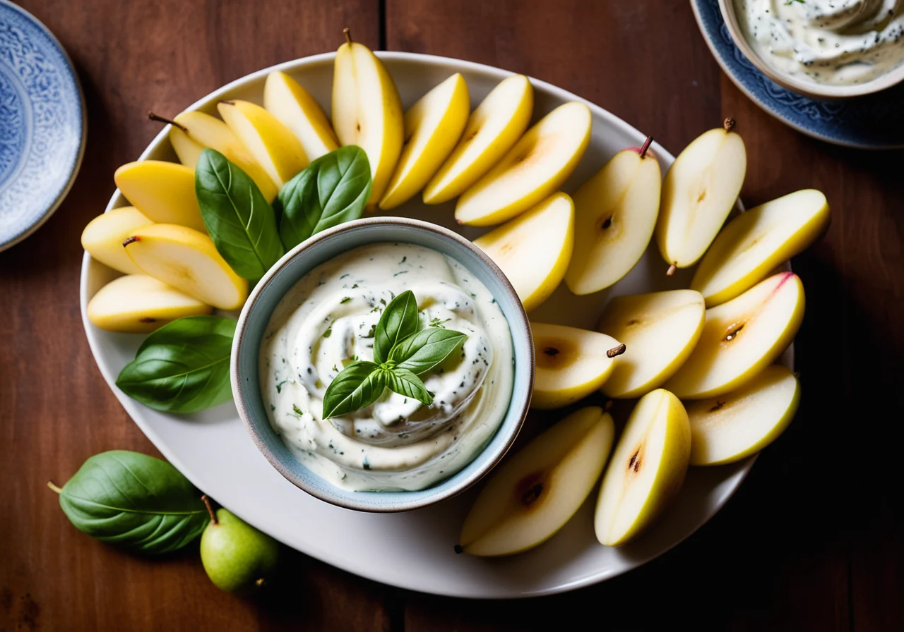 Nashi with Blue Cheese Dip