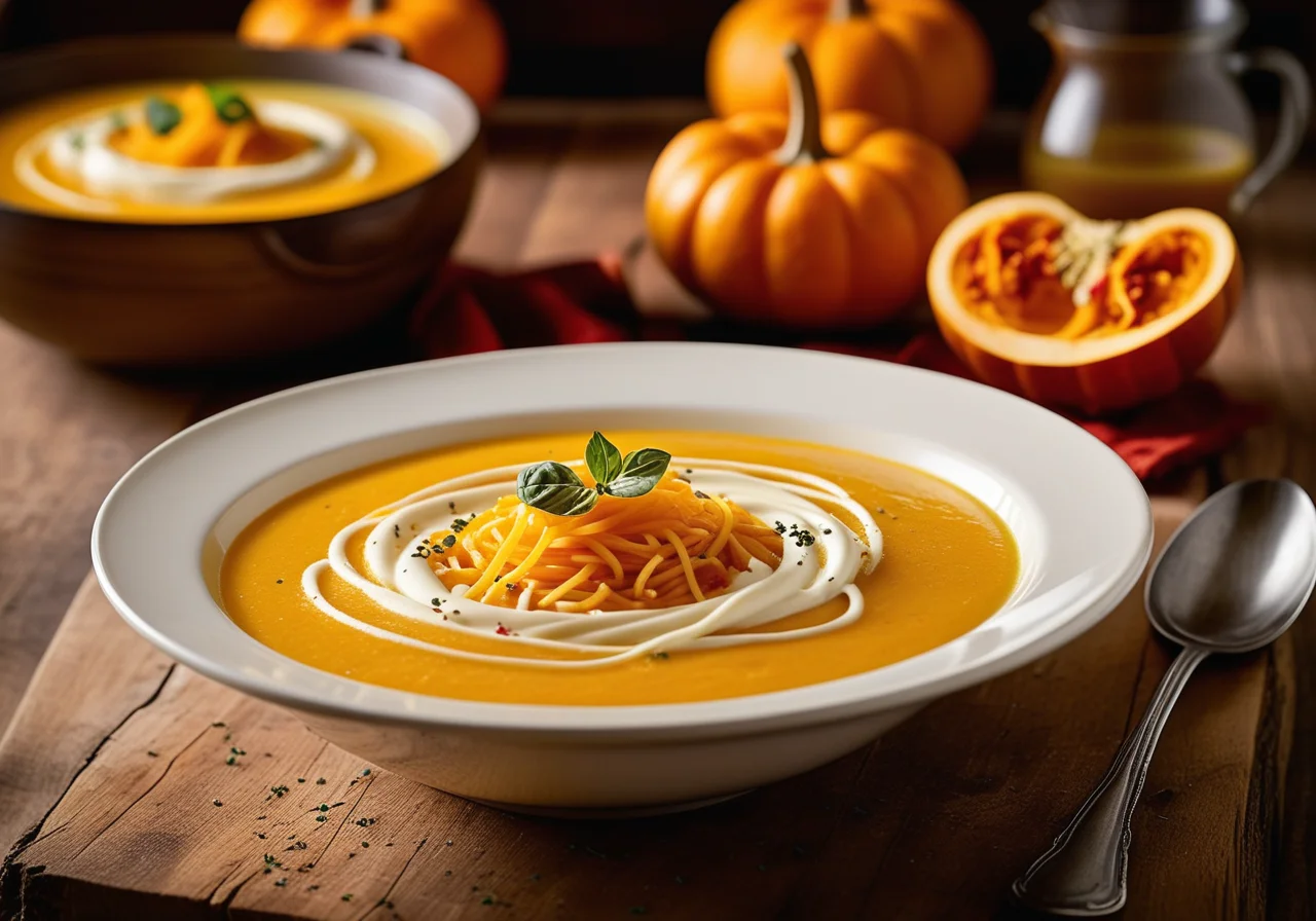 Ground Beef Pumpkin Soup with Noodles