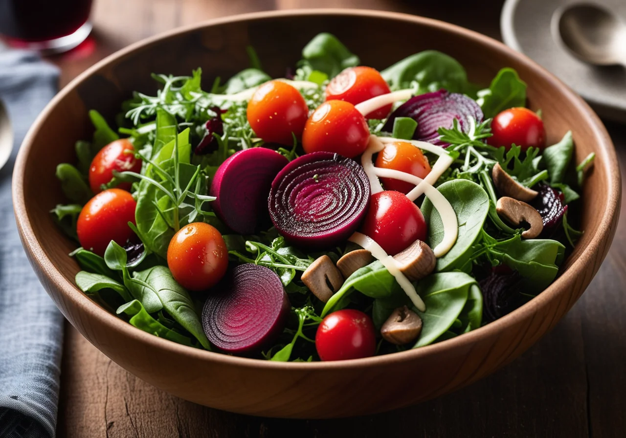 Leafy Salad with Vegetables and Chickpeas