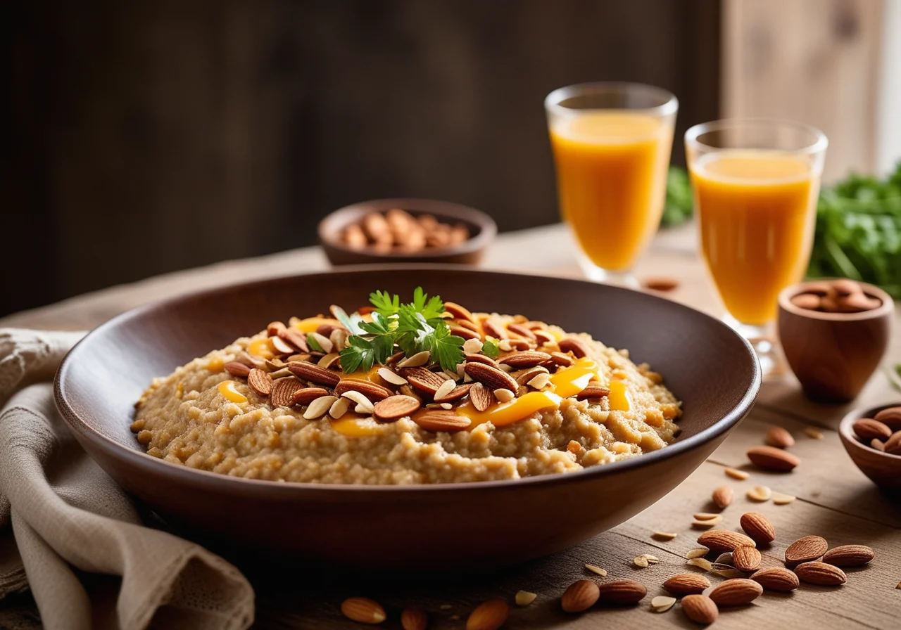 Carrot Spelt Porridge with Almonds