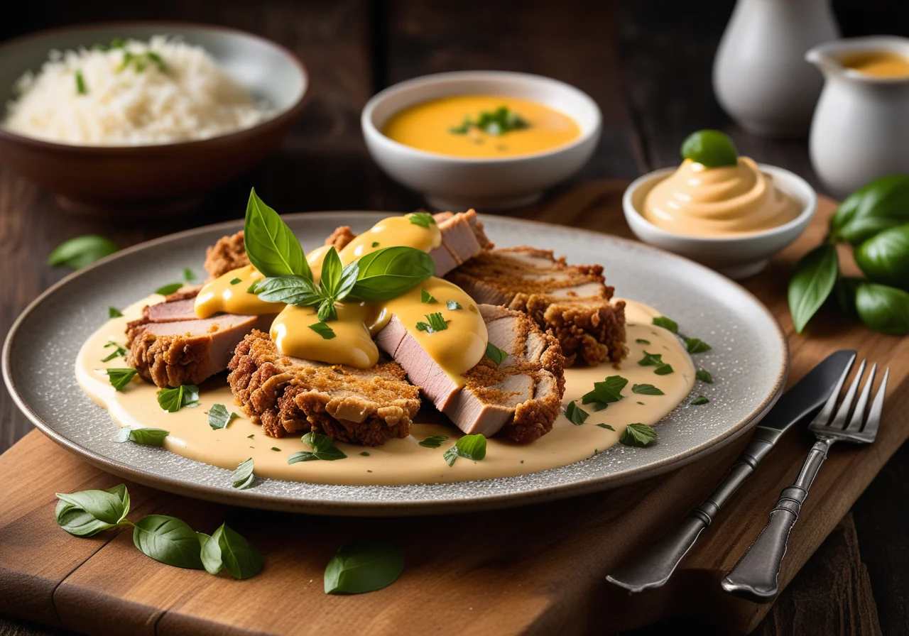 Baked Turkey Schnitzels with Curry Sauce