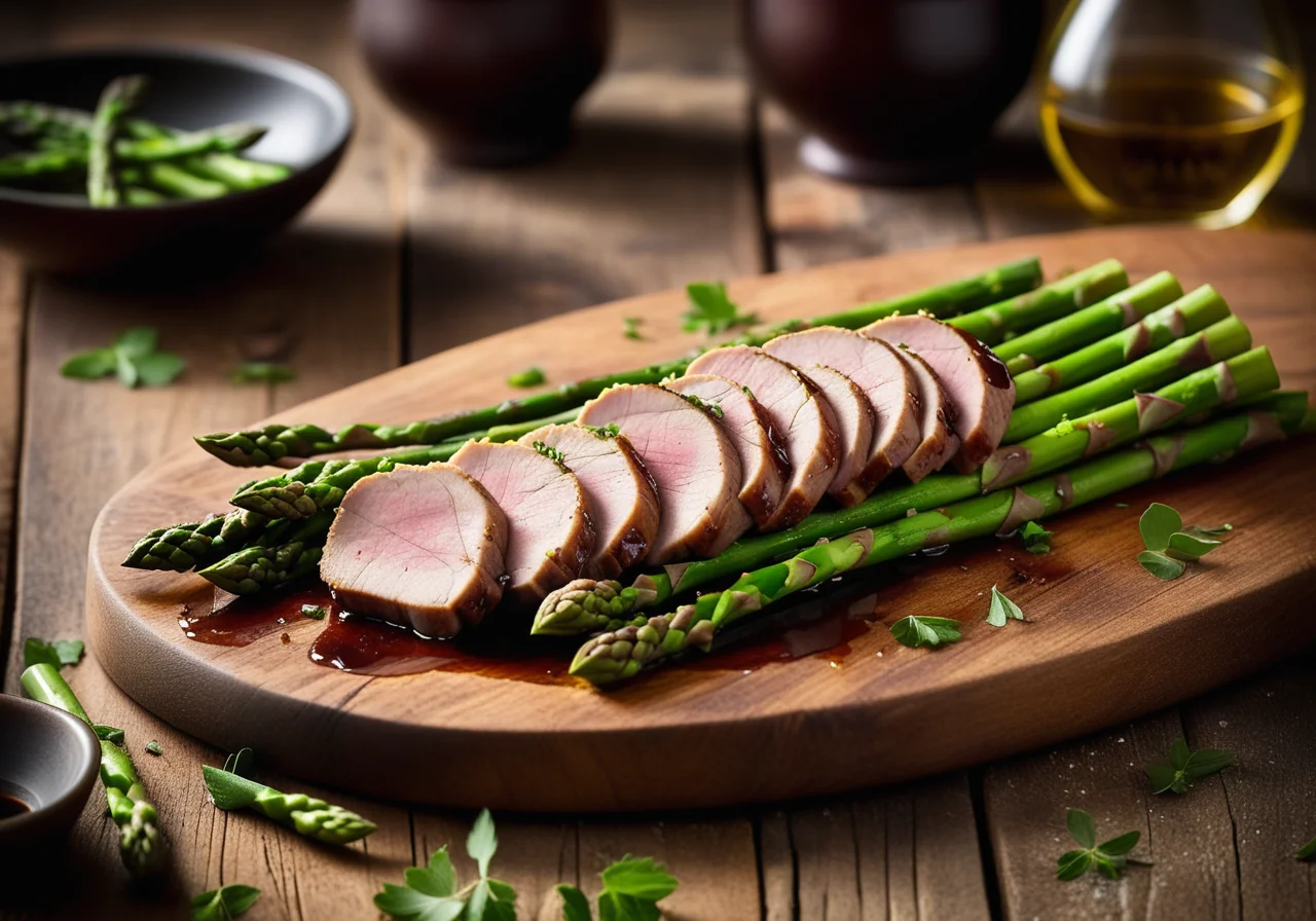 Marsala Fillet Pan with Green Asparagus