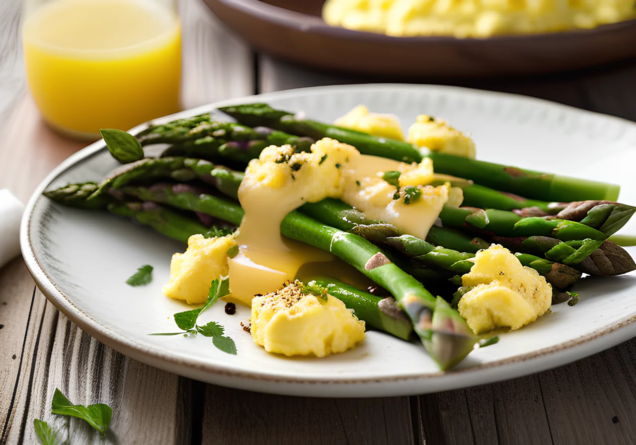 Green Asparagus with Scrambled Eggs