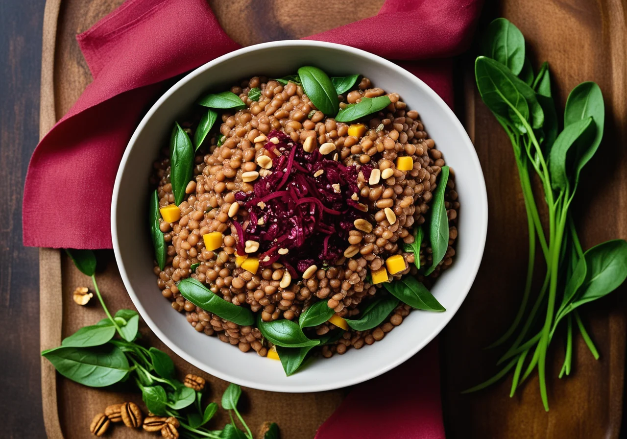 Lentil and Bean Salad with Red Beet